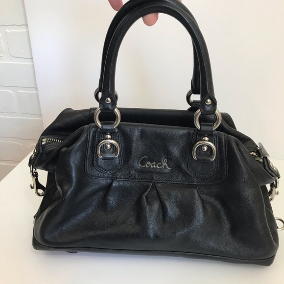 Coach Handbags - Coach Ashley Satchel Black Leather Shoulder Strap
